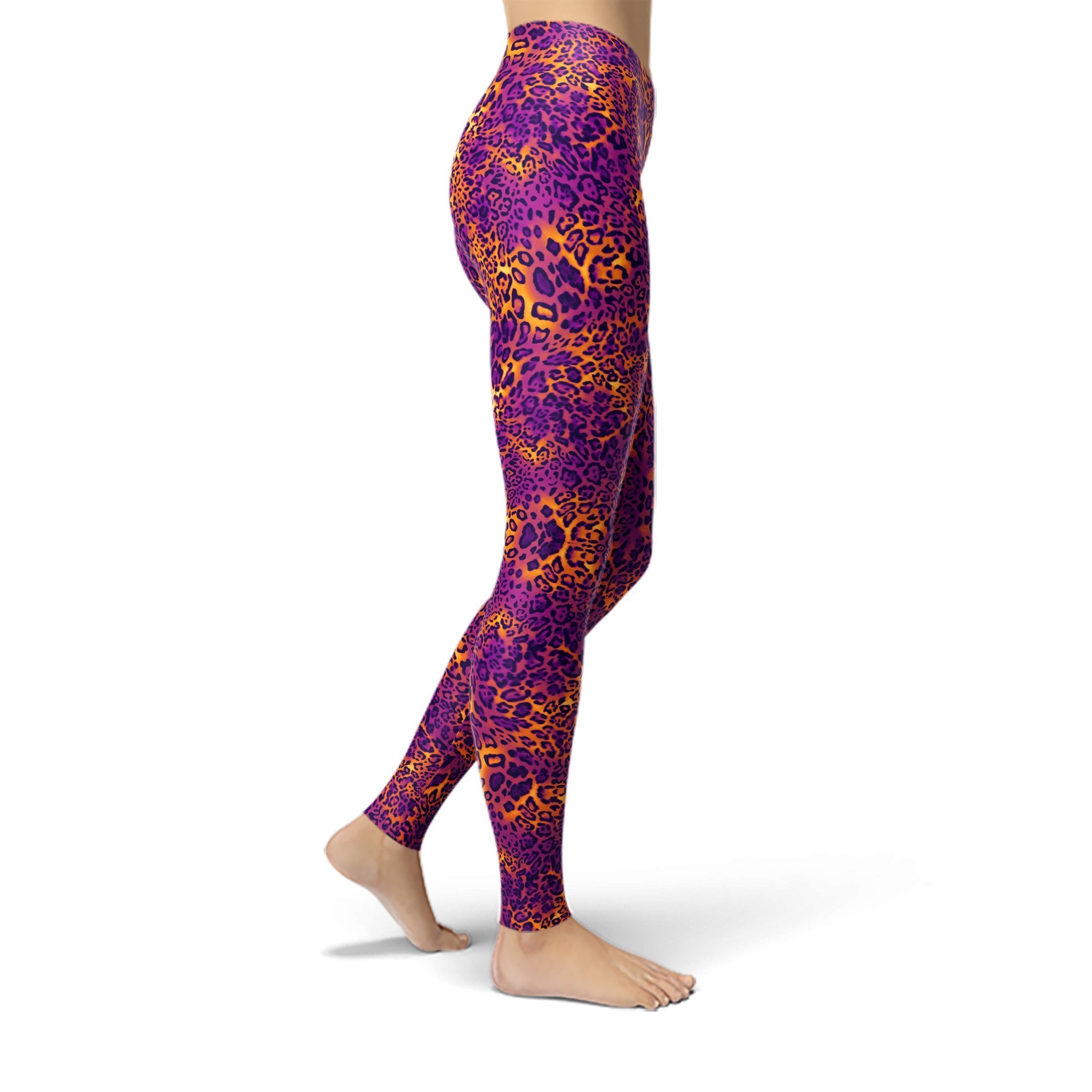 Jean Purple Cheetah Print Leggings