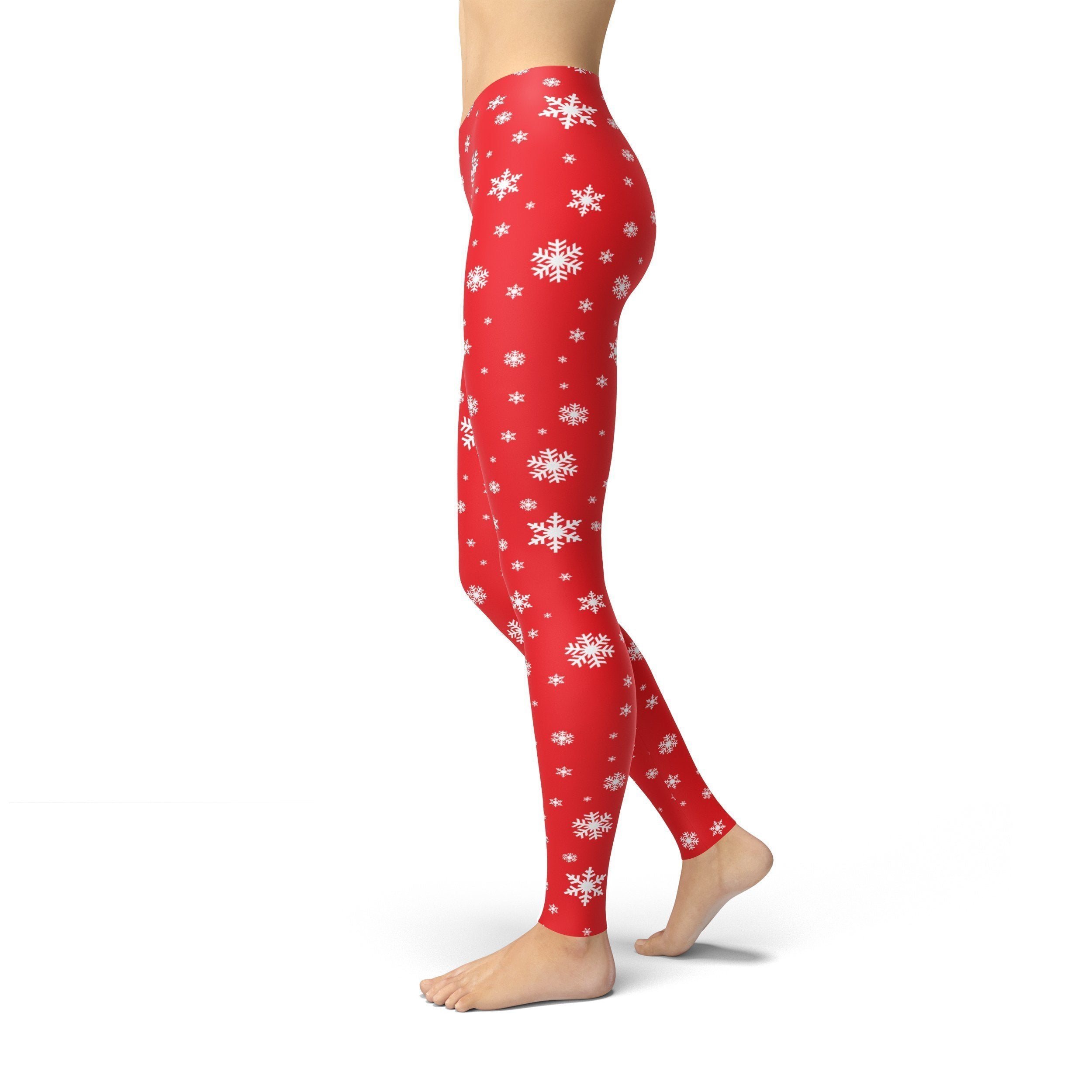 Jean Red Snowflake Leggings