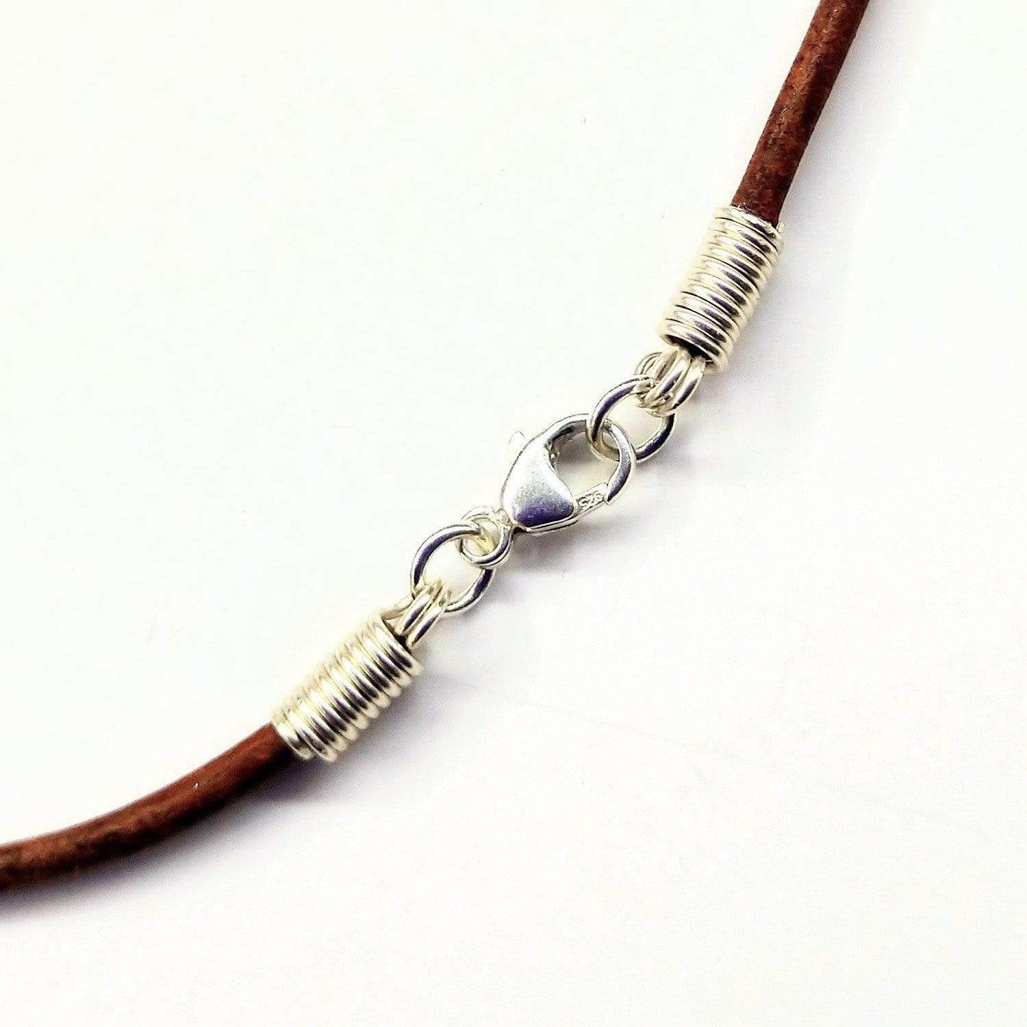 Silver Wrapped Purple Dyed Crackle Agate Point Leather Necklace