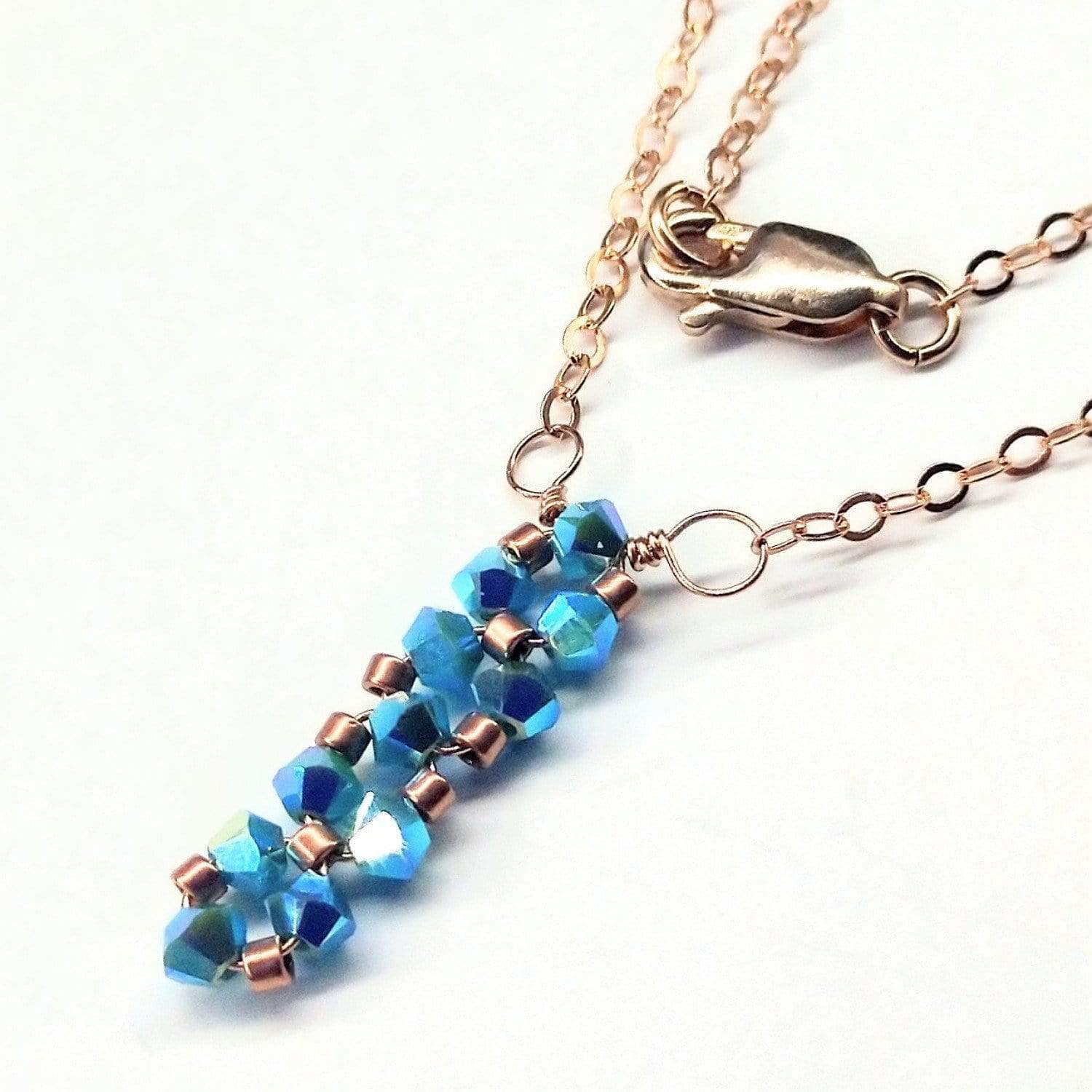 Tiny Super Sparkly Vertical Crystal Bar Necklace