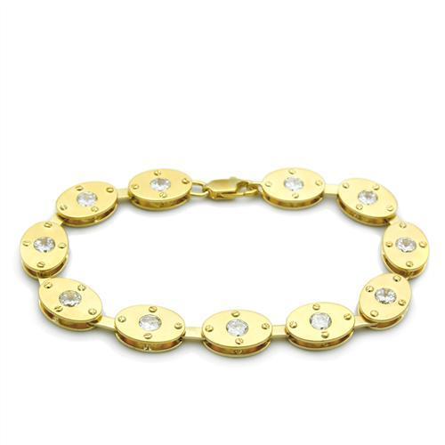 LO2018 Matte Gold & Gold Brass Bracelet with AAA