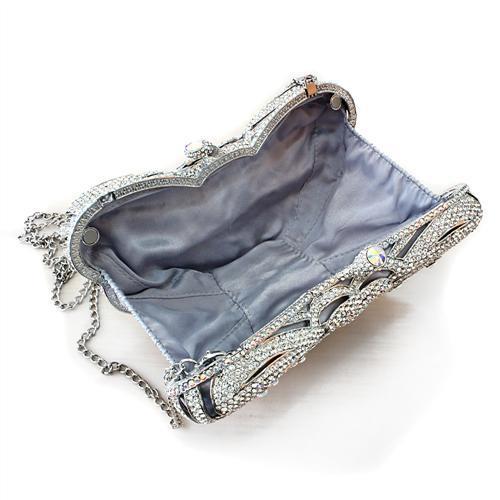 LO2366 Imitation Rhodium White Metal Clutch with