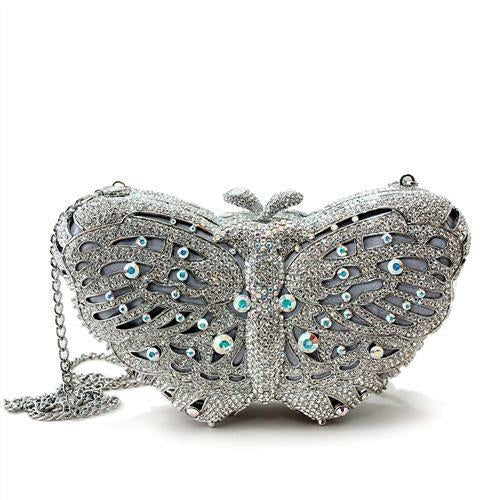 LO2366 Imitation Rhodium White Metal Clutch with