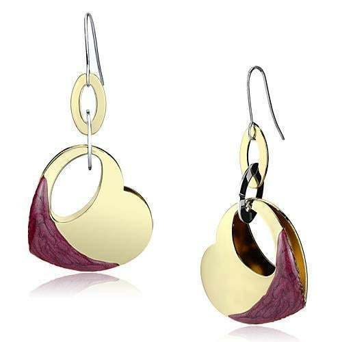 LO2693 - Gold Iron Earrings with Epoxy in Siam