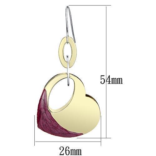 LO2693 - Gold Iron Earrings with Epoxy in Siam