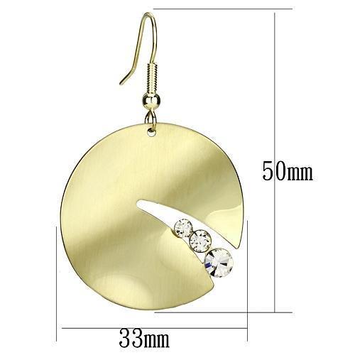 LO2742 - Matte Gold & Gold Iron Earrings with Top Grade Crystal in