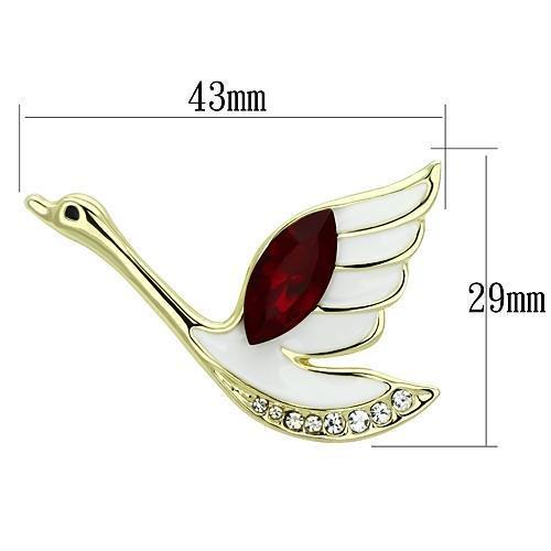 LO2761 - Flash Gold White Metal Brooches with Top Grade Crystal in