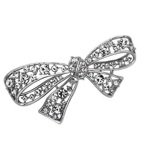 LO2882 - Imitation Rhodium White Metal Brooches with Top Grade Crystal | Turquoise Tiger