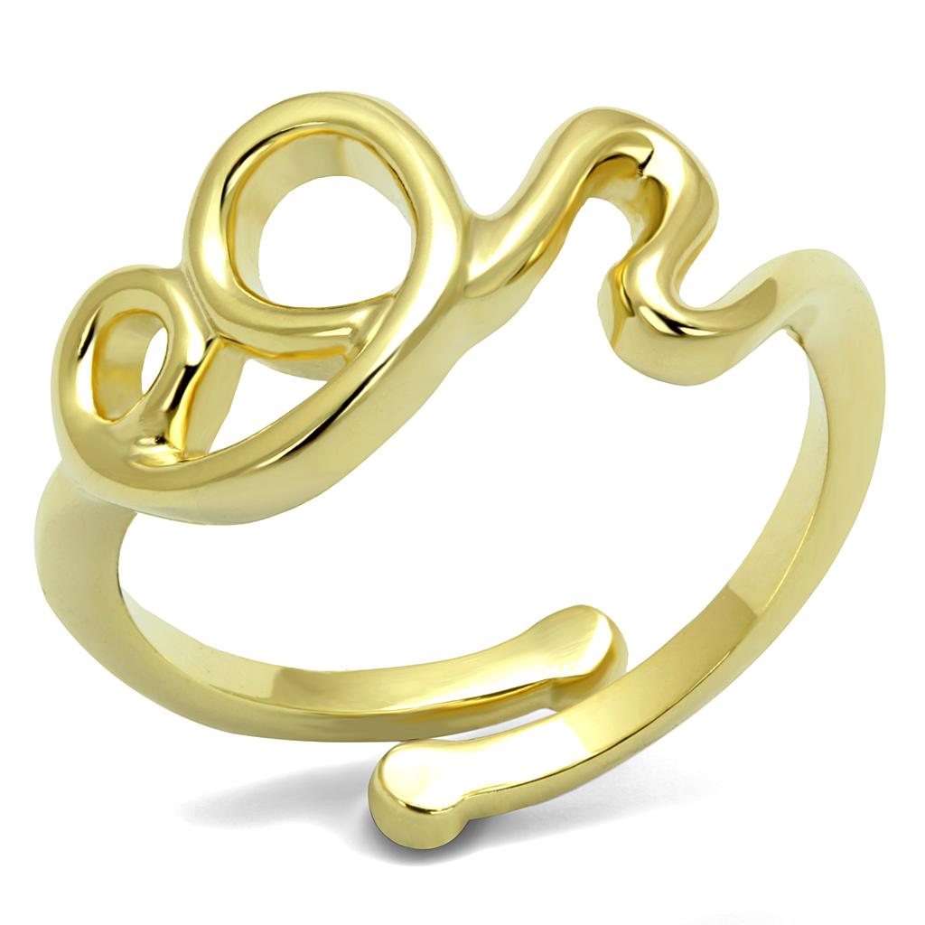 LO4002 - Flash Gold Brass Ring with No Stone | Turquoise Tiger
