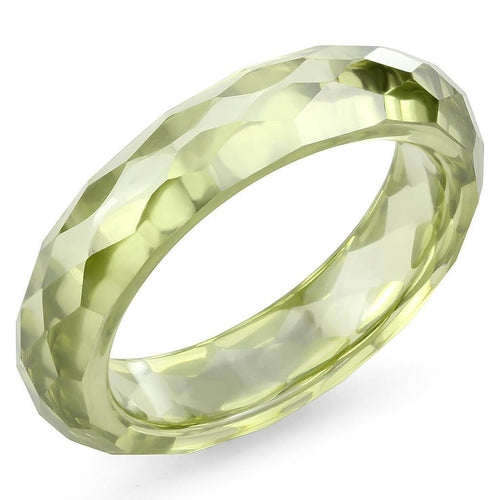 LOS082 - Stone Ring with AAA Grade CZ in Olivine color