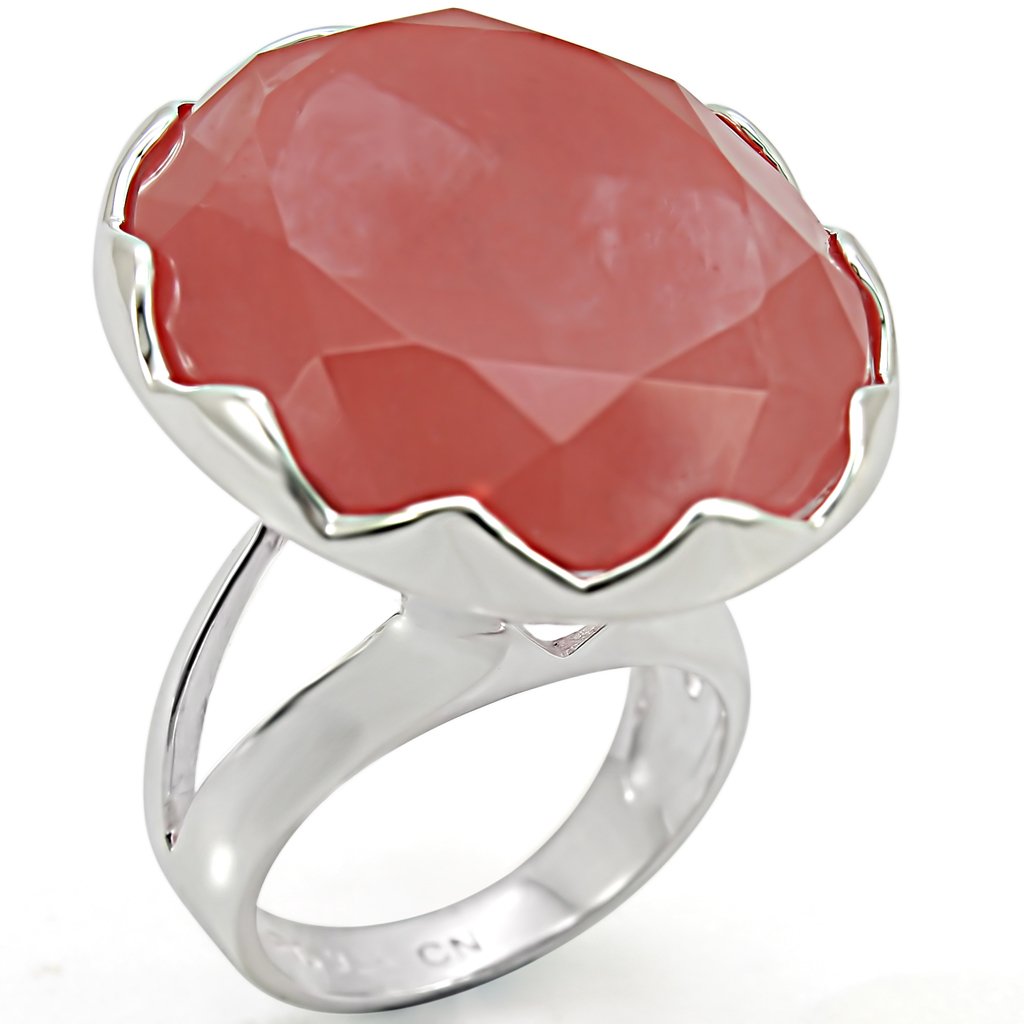 LOS388 - Silver 925 Sterling Silver Ring with Synthetic Synthetic