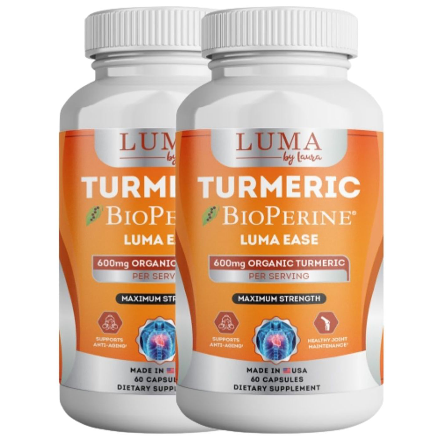 Luma Ease - Organic Turmeric Curcumin with Bioperine for Inflammatory