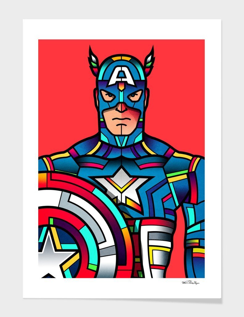 "Captain America" solid wood Frame