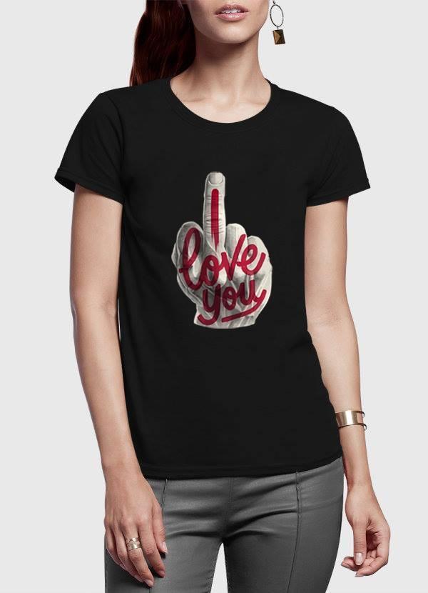 I Love You Half Sleeves Women Black,White T-shirt | Scorpius