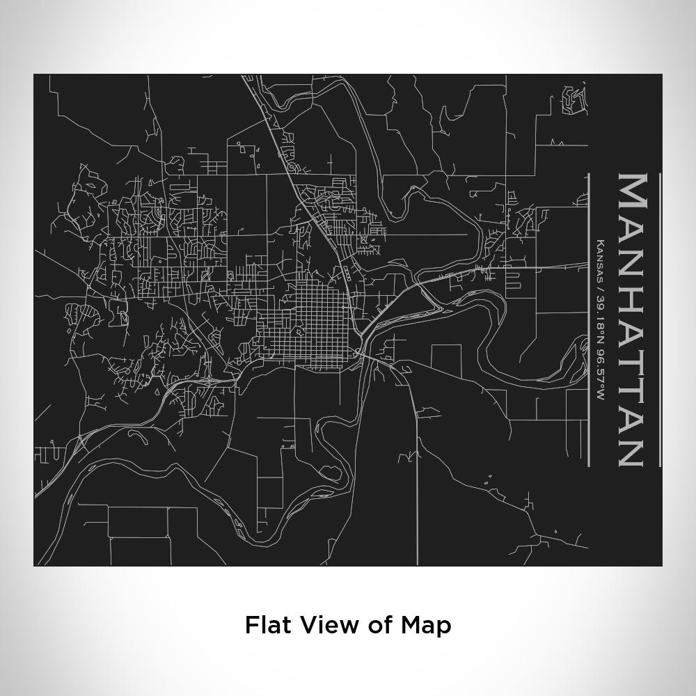 Manhattan - Kansas Map Bottle with Bamboo Top in Matte Black