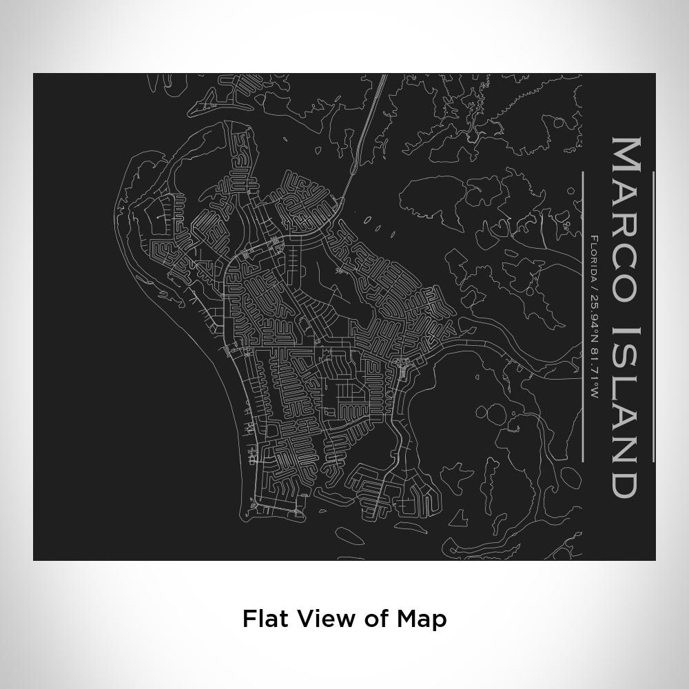 Marco Island - Florida Map Bottle with Bamboo Top in Matte Black