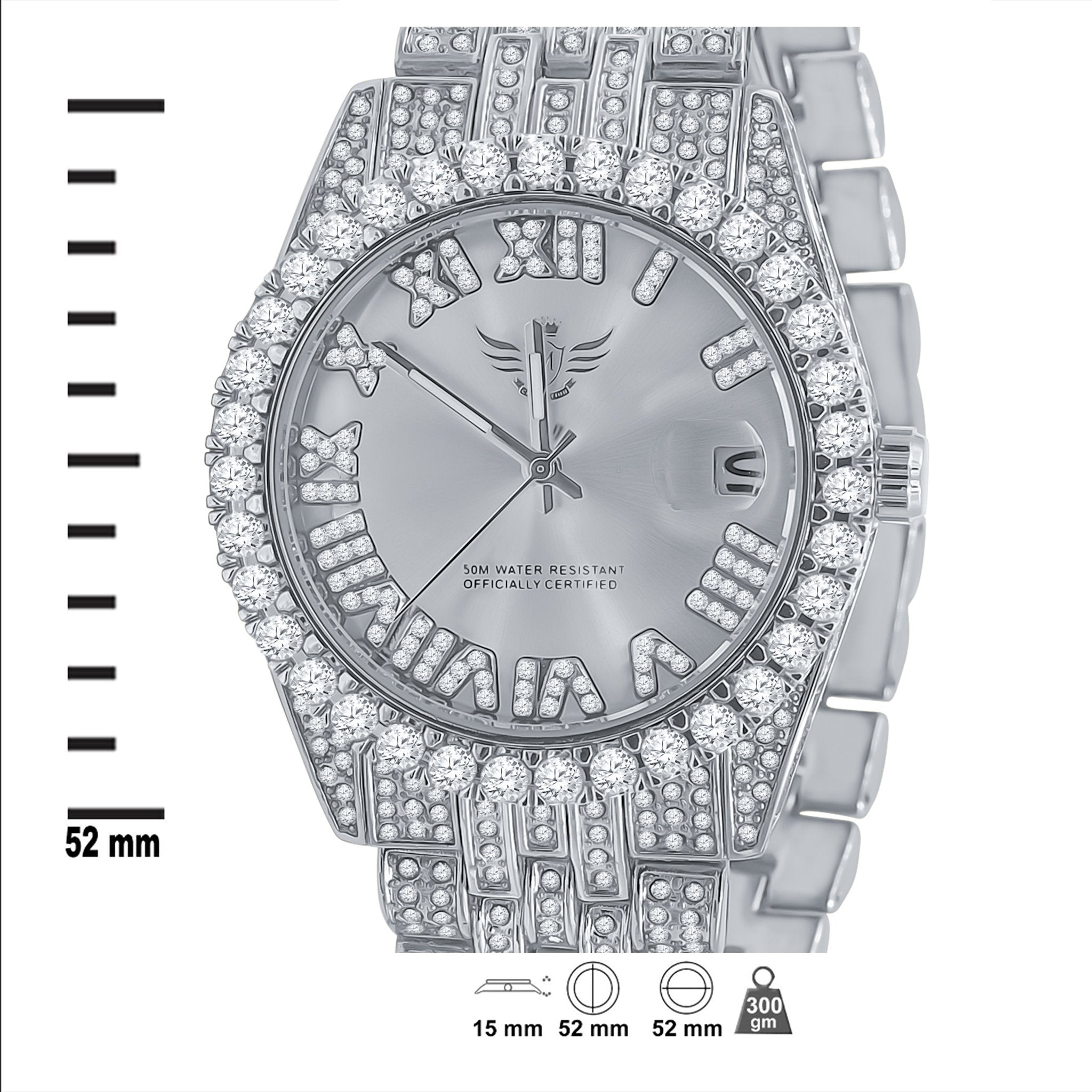 Water Resistant Watch with CZ Stones, 530641