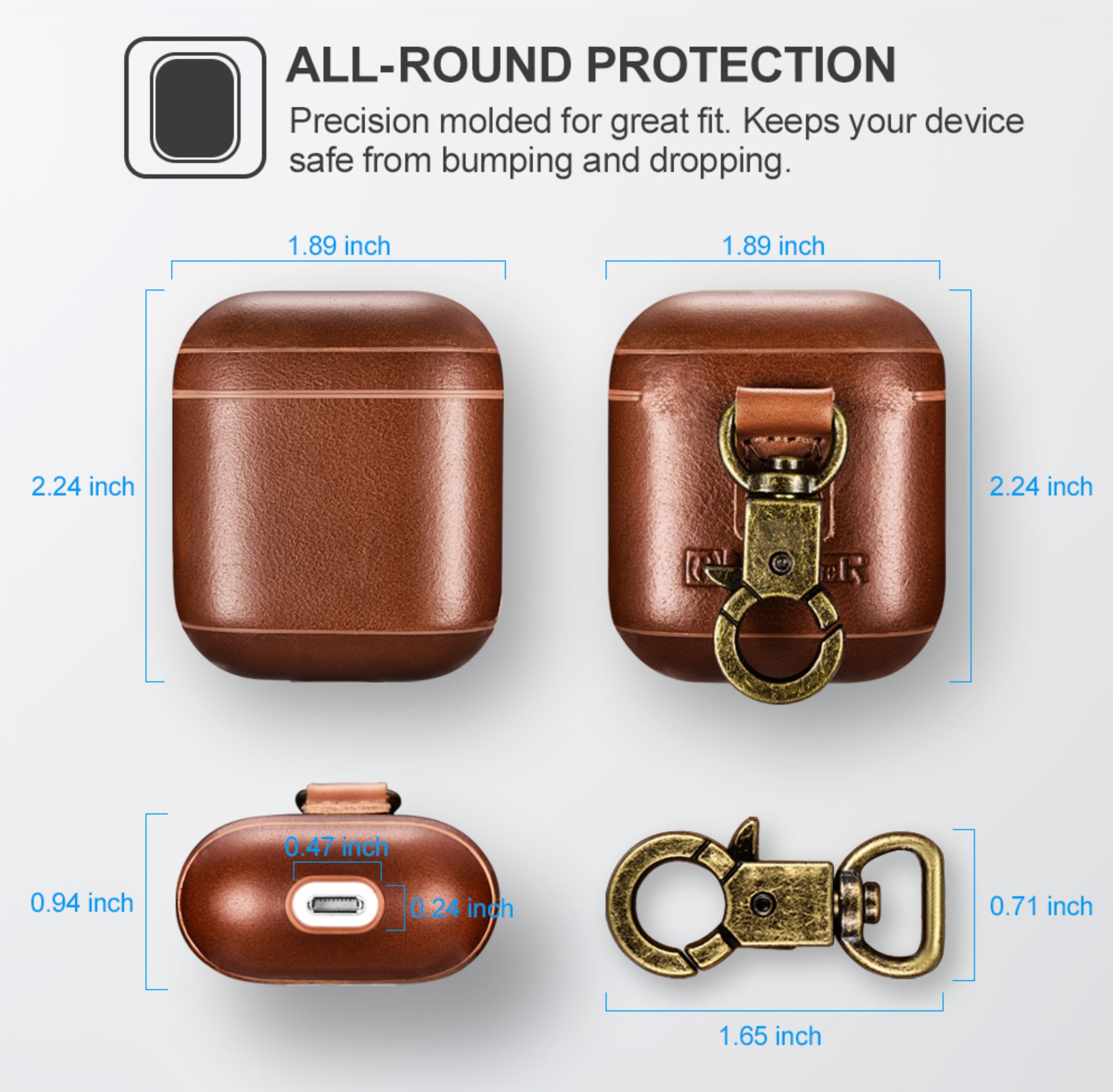 AirPods 2 (LED Visible) Personalized Custom Case Luxury Light Brown