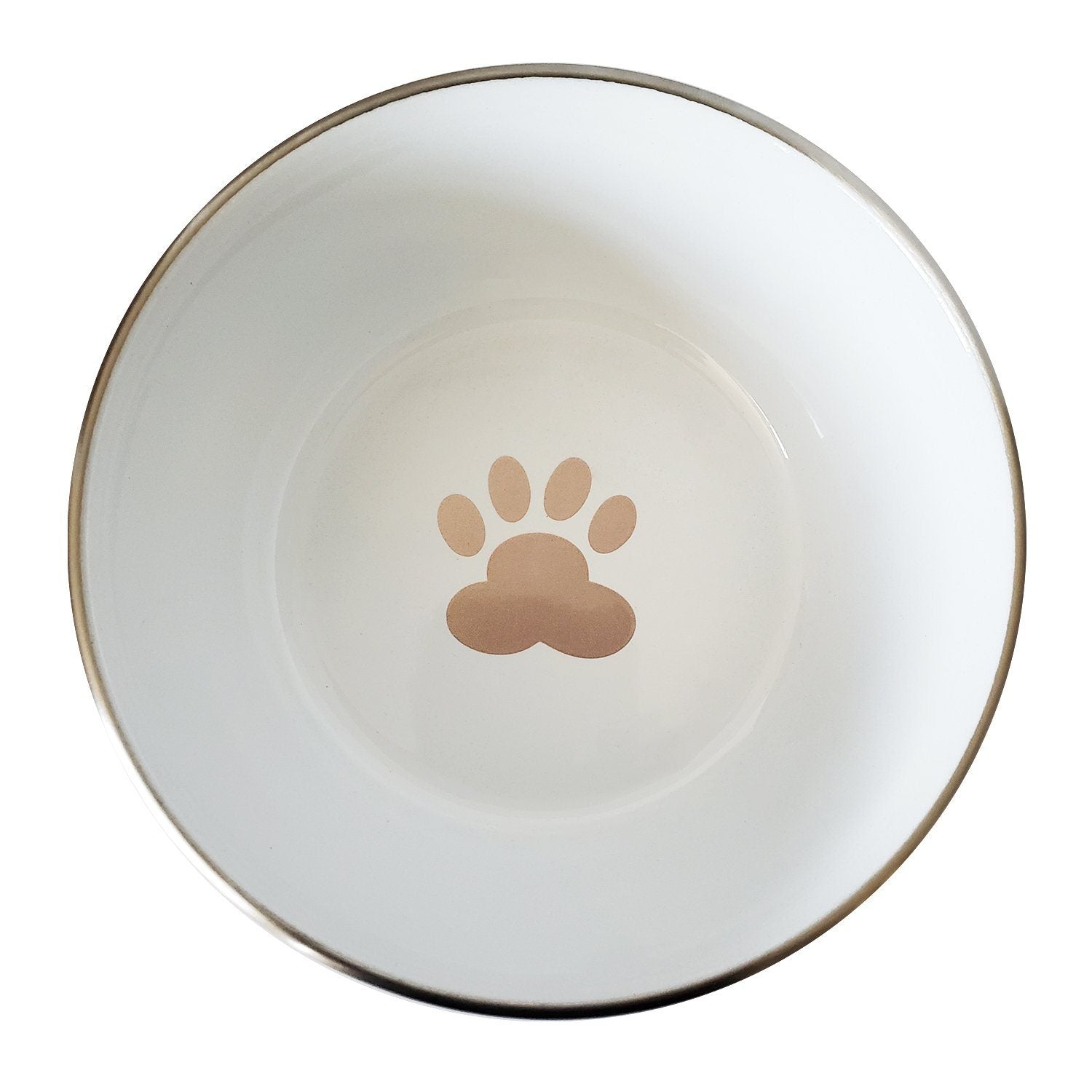 DUROBOLZ Deep Bowl with Rubber Bottom and Paw Print - Stainless Steel | Amber Blackberry