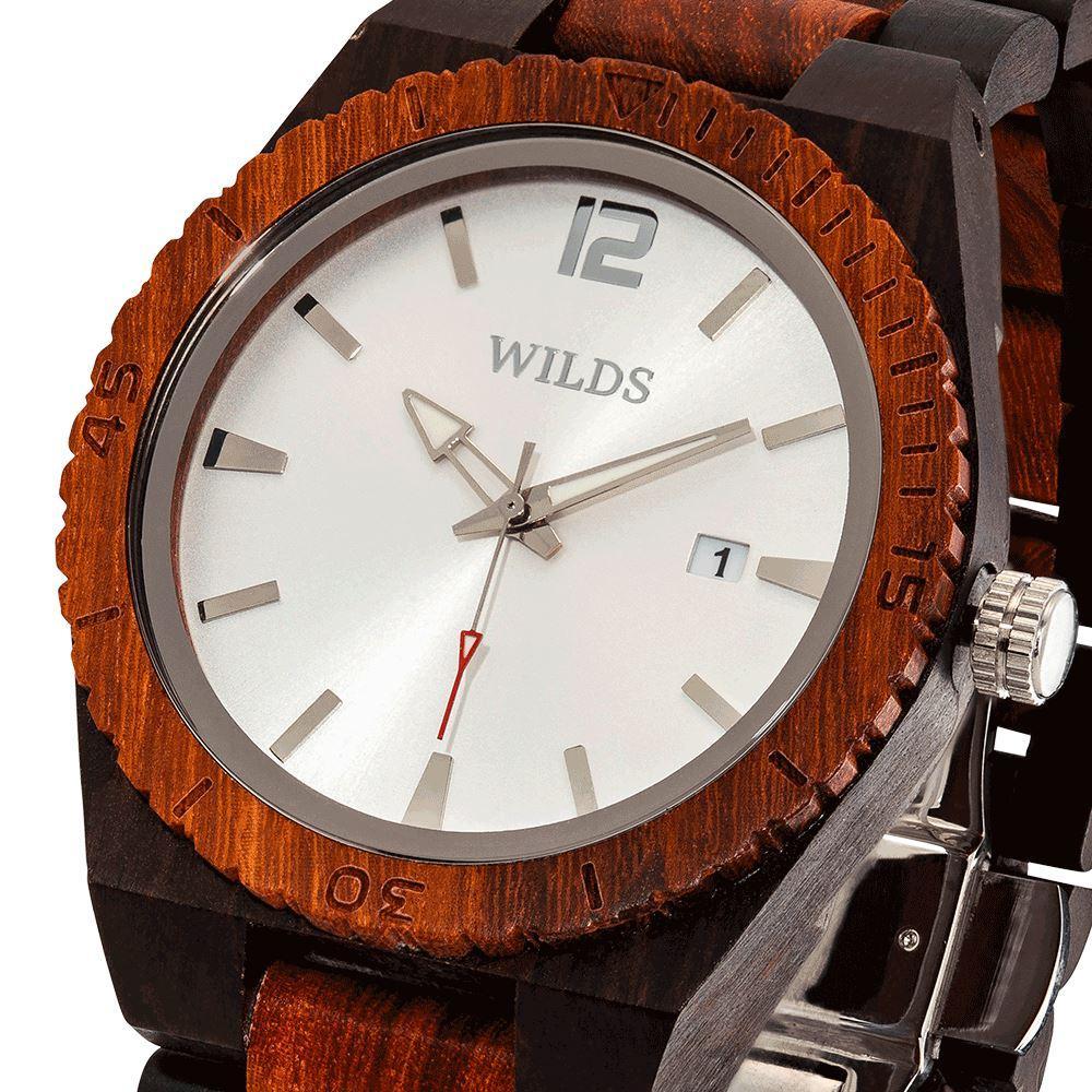 Men's Custom Engrave Ebony & Rose Wooden Watch - Personalize Your