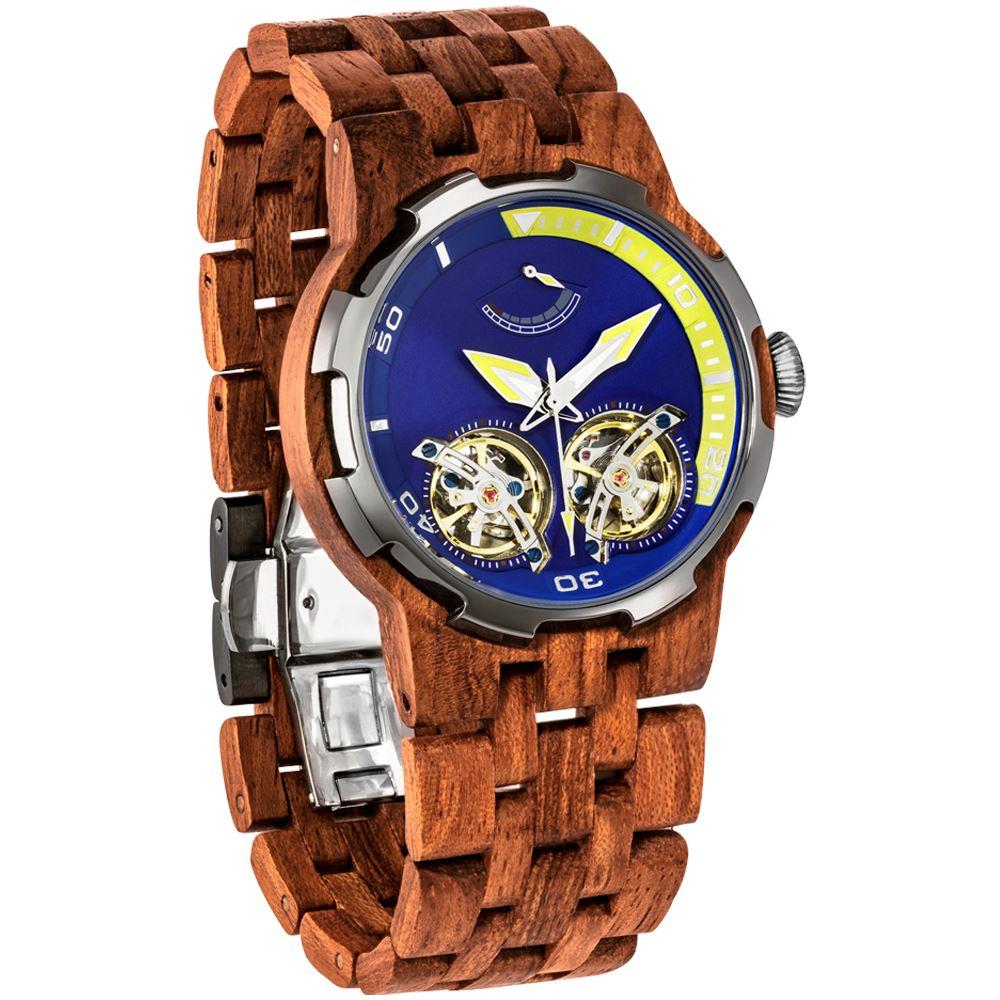 Men's Dual Wheel Automatic Kosso Wood Watch - For High End Watch | Violet Millie