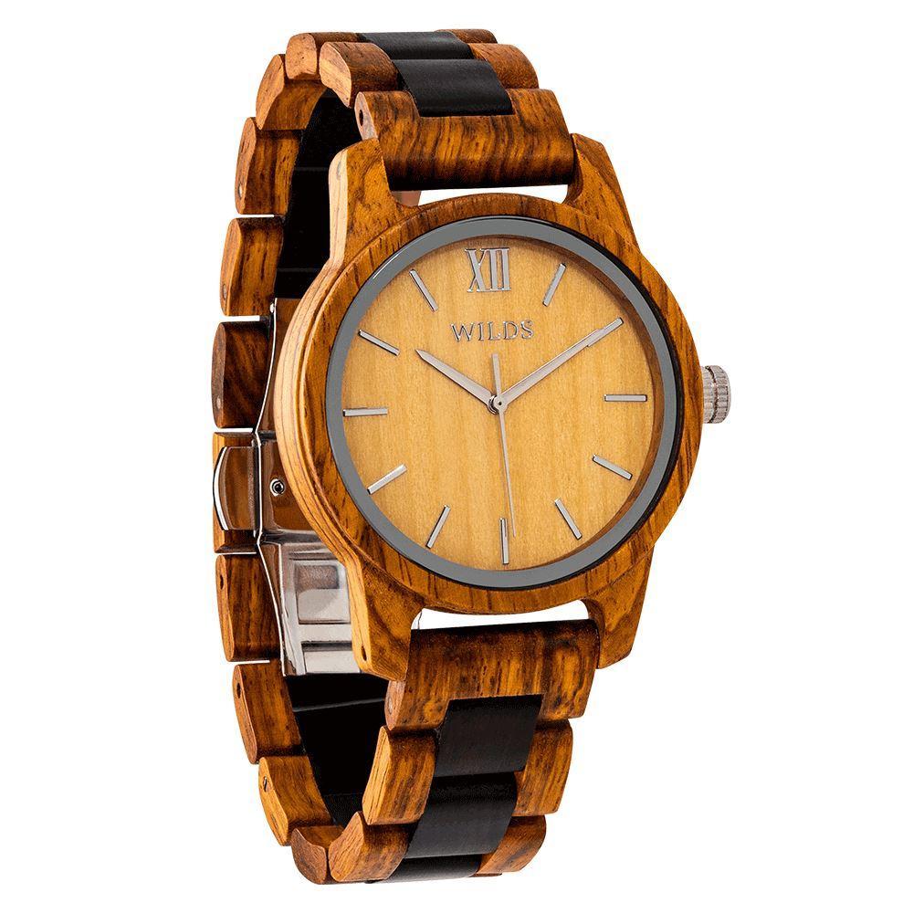 Men's Handmade Engraved Ambila Wooden Timepiece - Personal Message on | Violet Millie