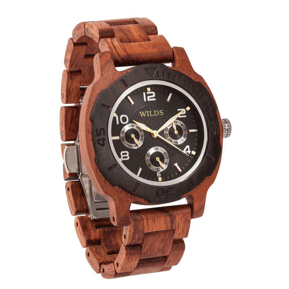 Men's Multi-Function Custom Kosso Wooden Watch - Personalize Your | Violet Millie