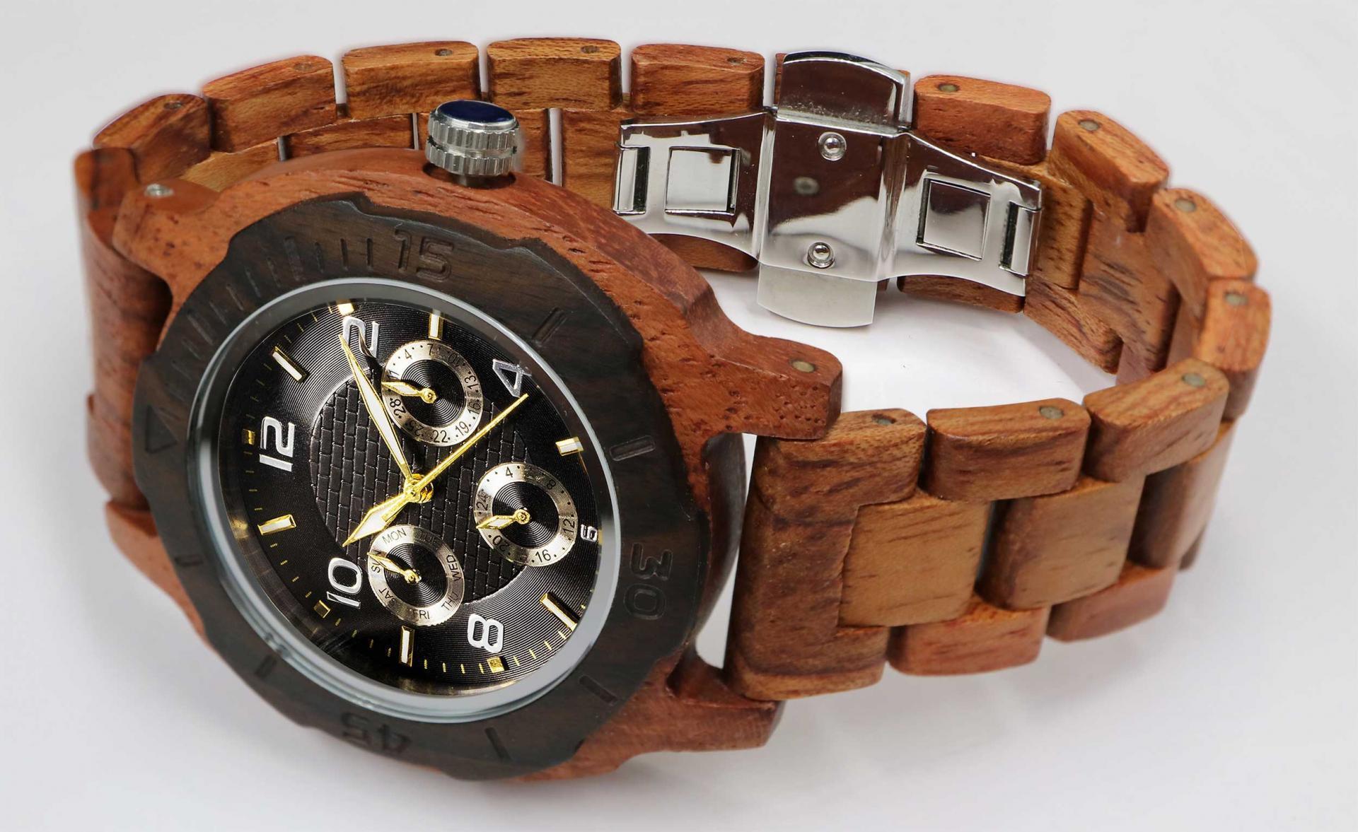 Men's Multi-Function Custom Kosso Wooden Watch - Personalize Your