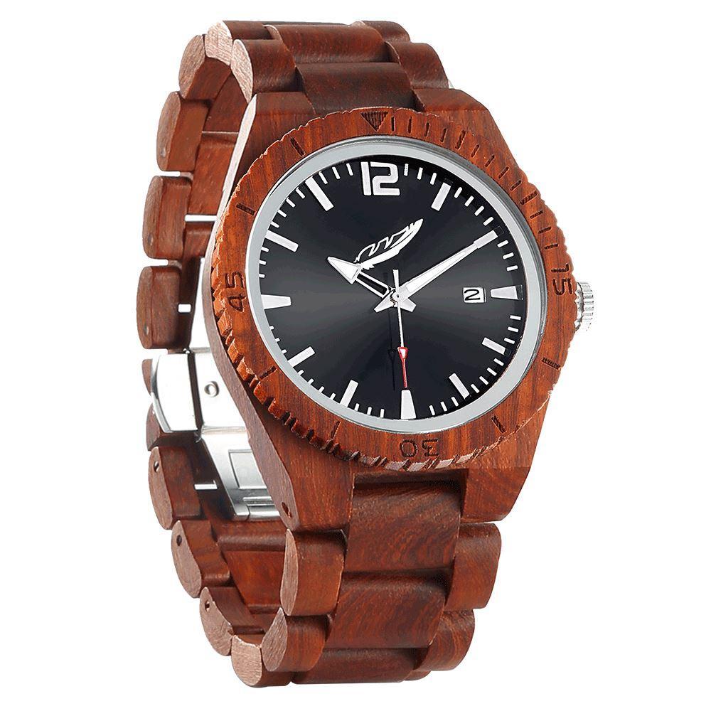 Men's Personalized Engrave Rose Wood Watches - Custom Engraving | Violet Millie