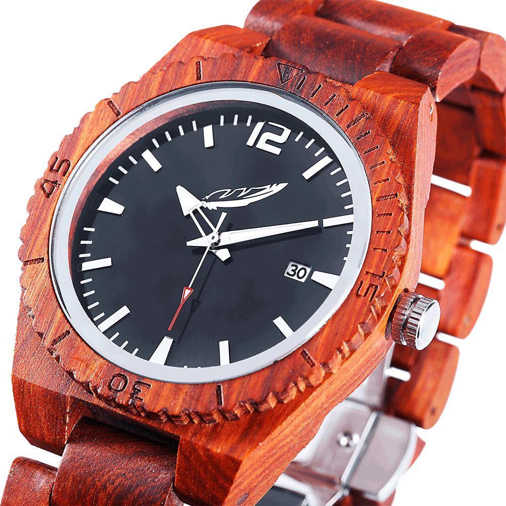 Men's Personalized Engrave Rose Wood Watches - Custom Engraving