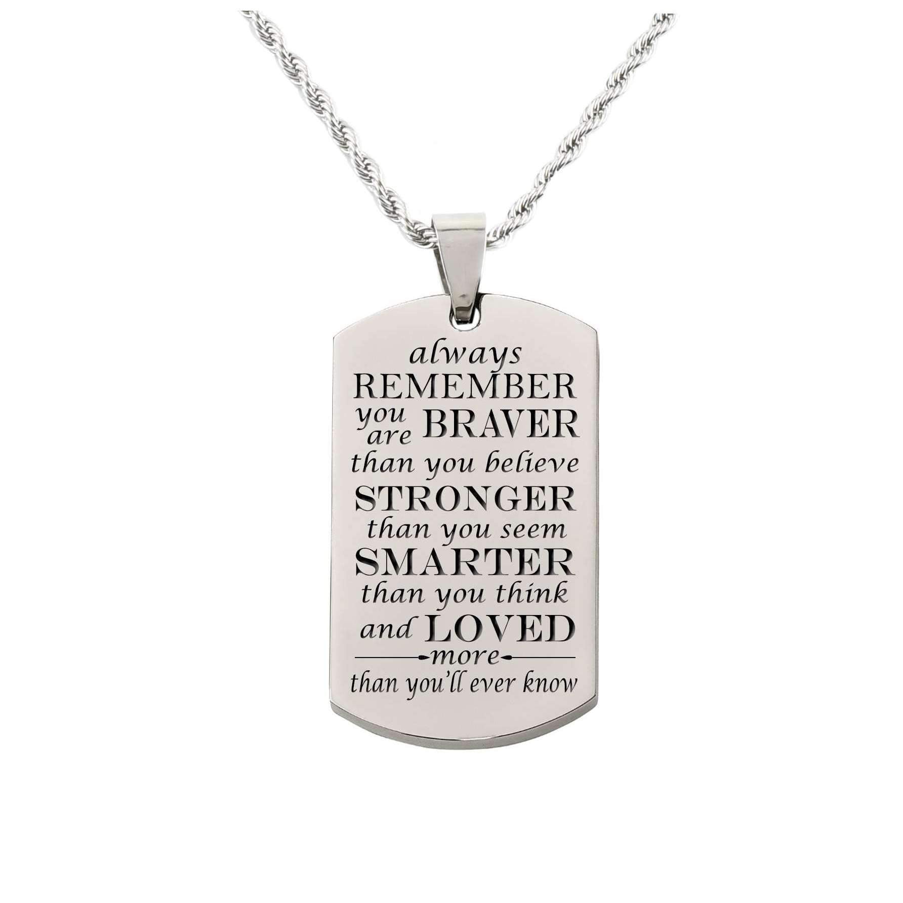 You Are Braver Tag Necklace