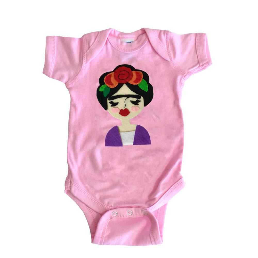 Frida Infant Bodysuit - Gray and Pink