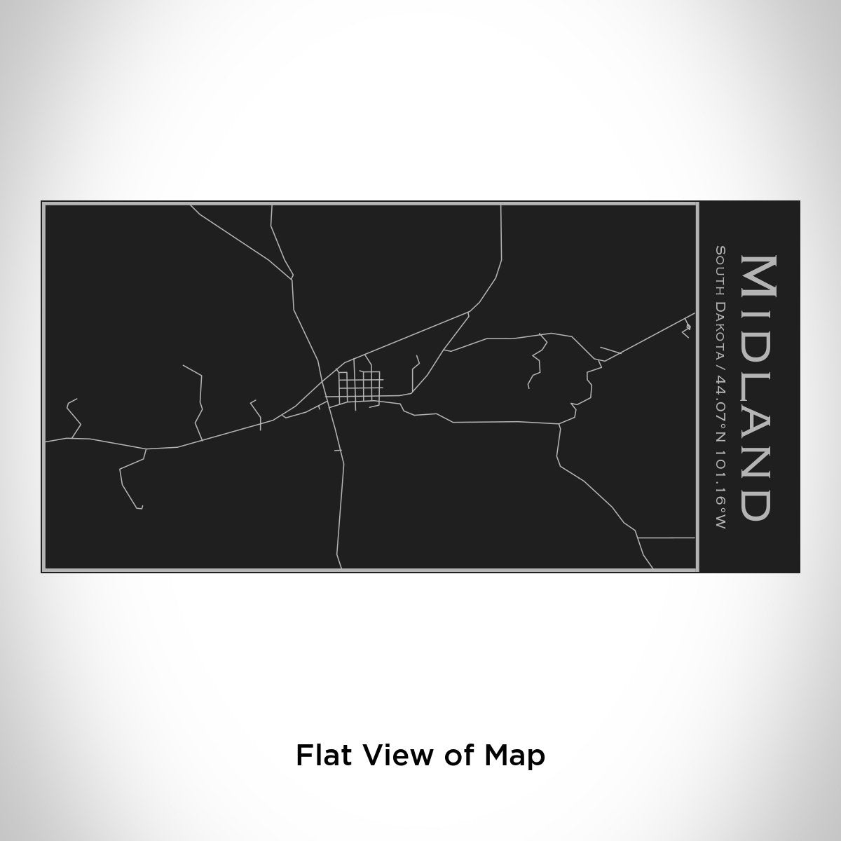 Midland - South Dakota Engraved Map Insulated Bottle in Matte Black