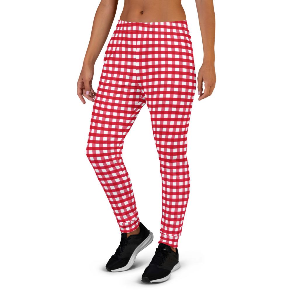 Women's Fuchsia Plaid Joggers