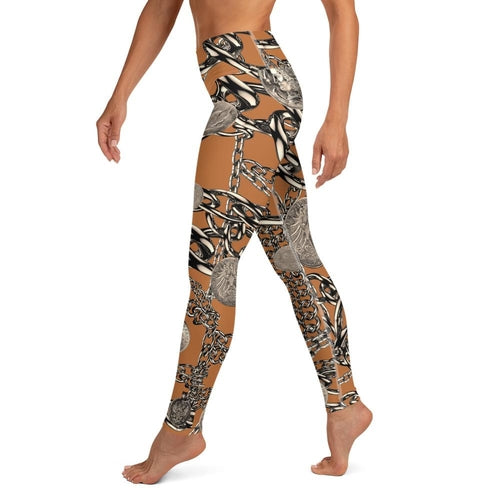 High Waist Chain Print Yoga Leggings