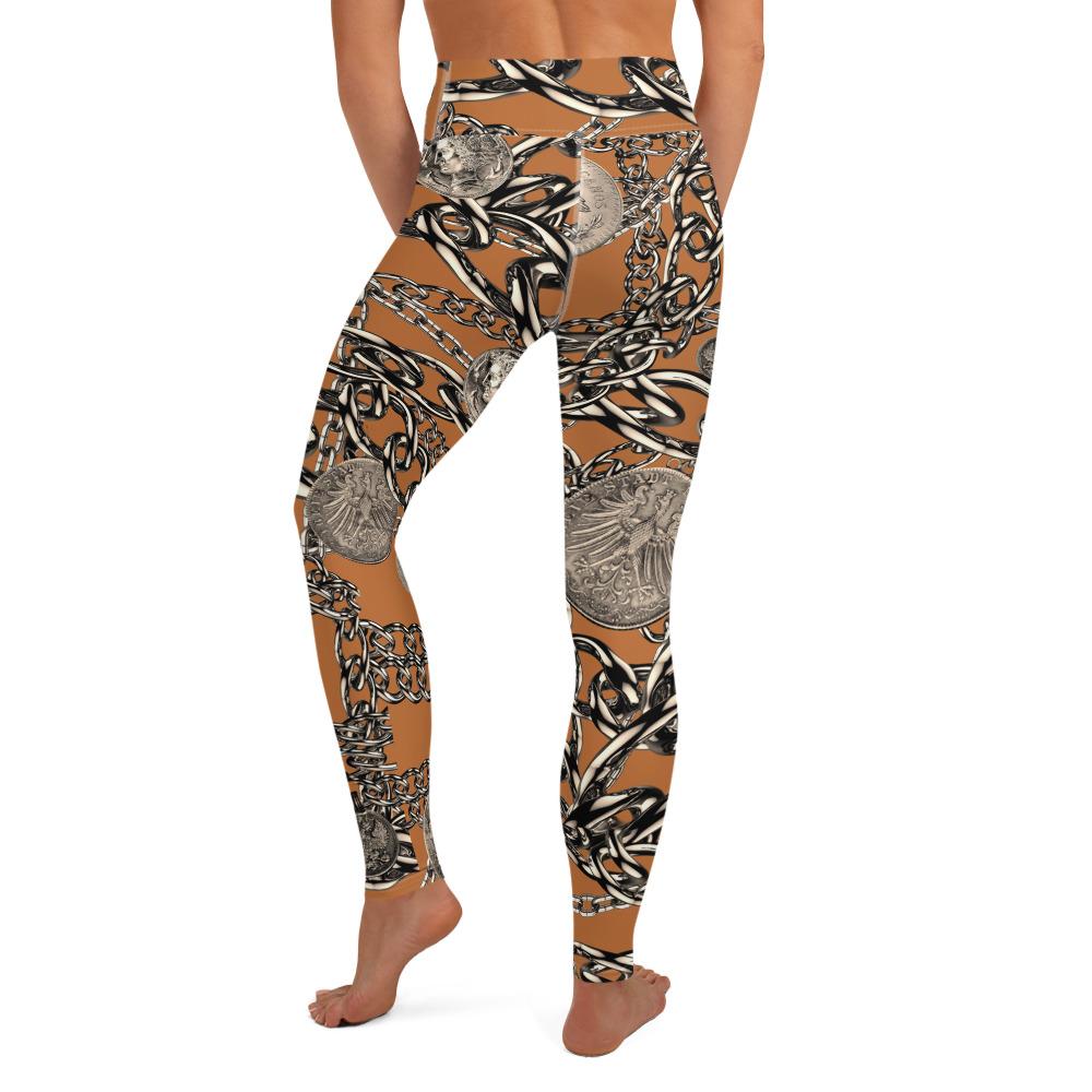 High Waist Chain Print Yoga Leggings