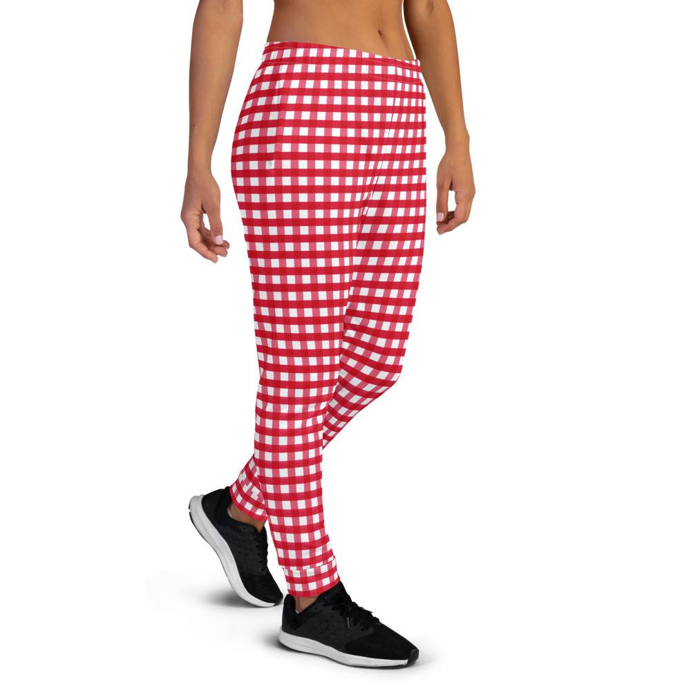 Women's Fuchsia Plaid Joggers