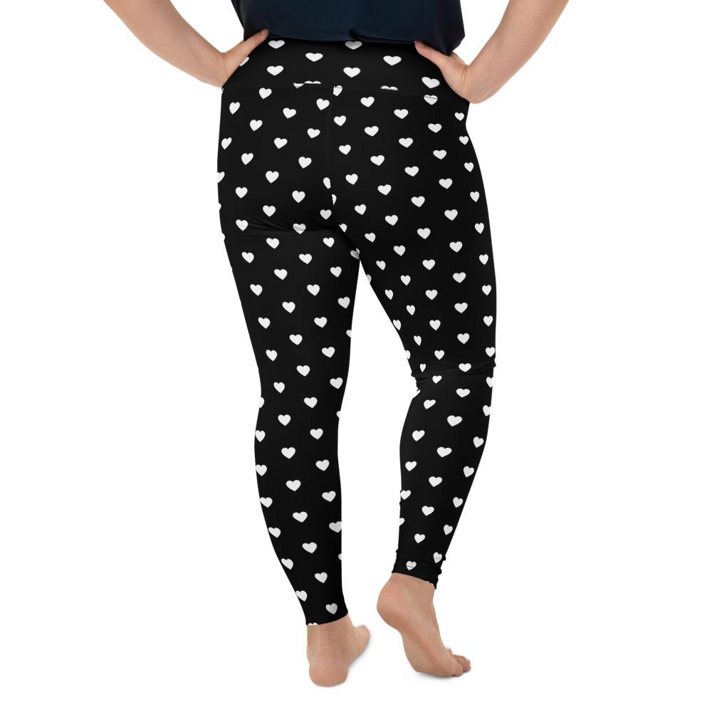 Black Valentine Tiny Hearts Plus Size Leggings