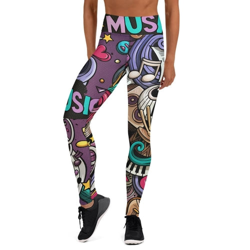 High Waist Music Colorful Yoga Leggings