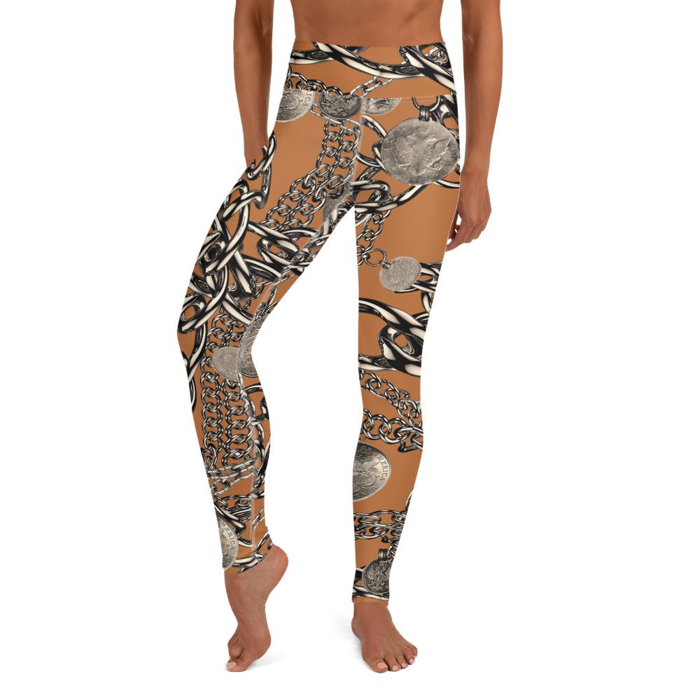 High Waist Chain Print Yoga Leggings