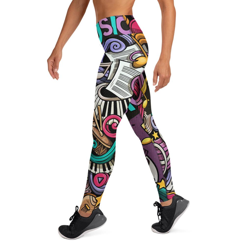 High Waist Music Colorful Yoga Leggings