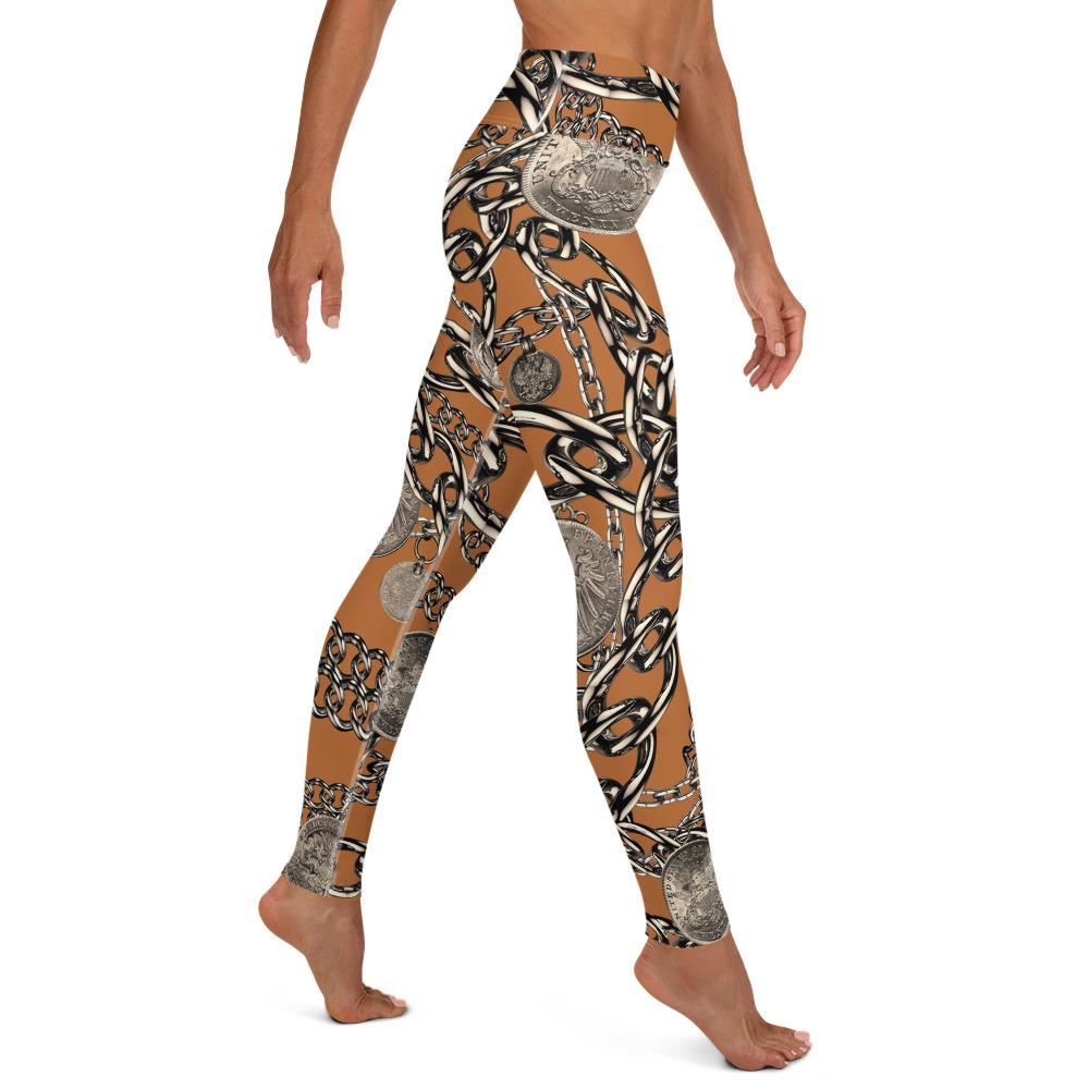 High Waist Chain Print Yoga Leggings