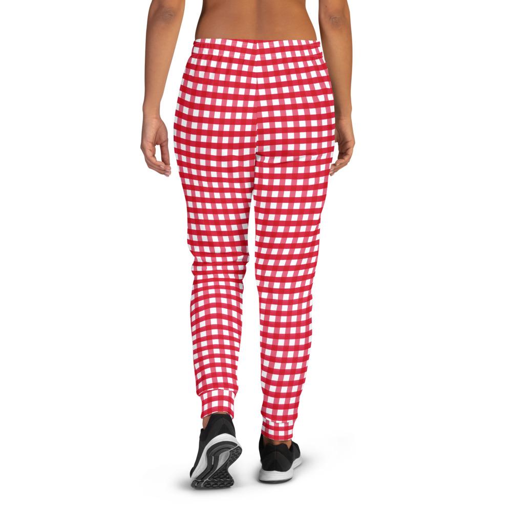 Women's Fuchsia Plaid Joggers