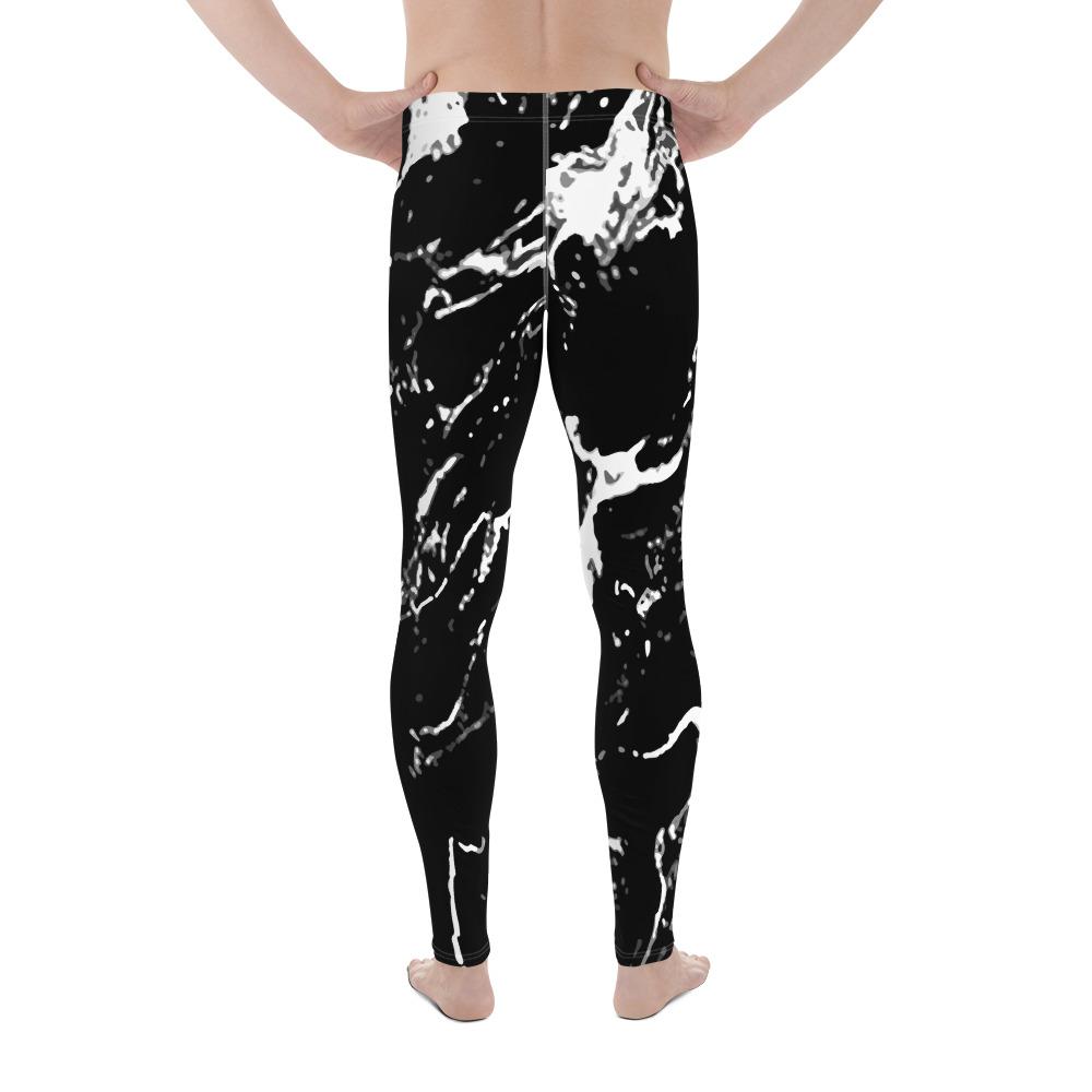 Men's Black Marble Leggings