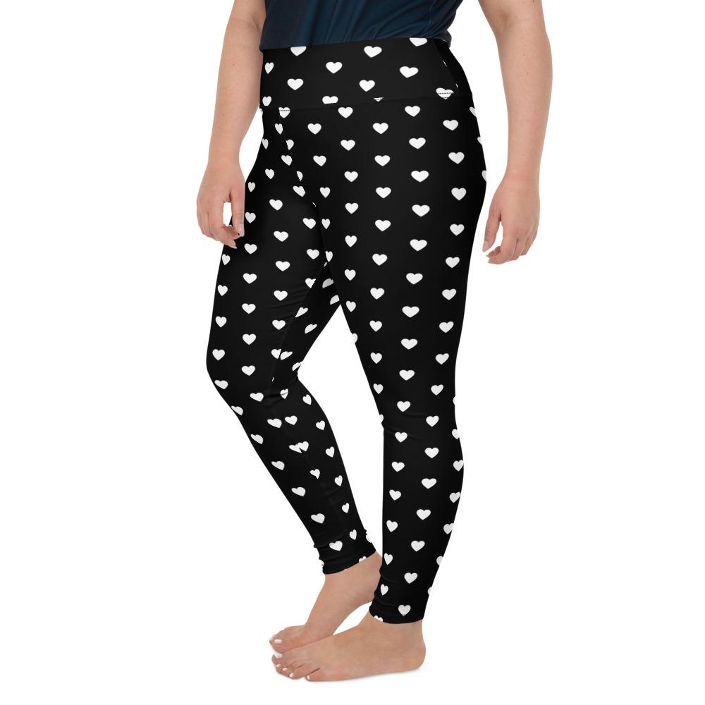 Black Valentine Tiny Hearts Plus Size Leggings