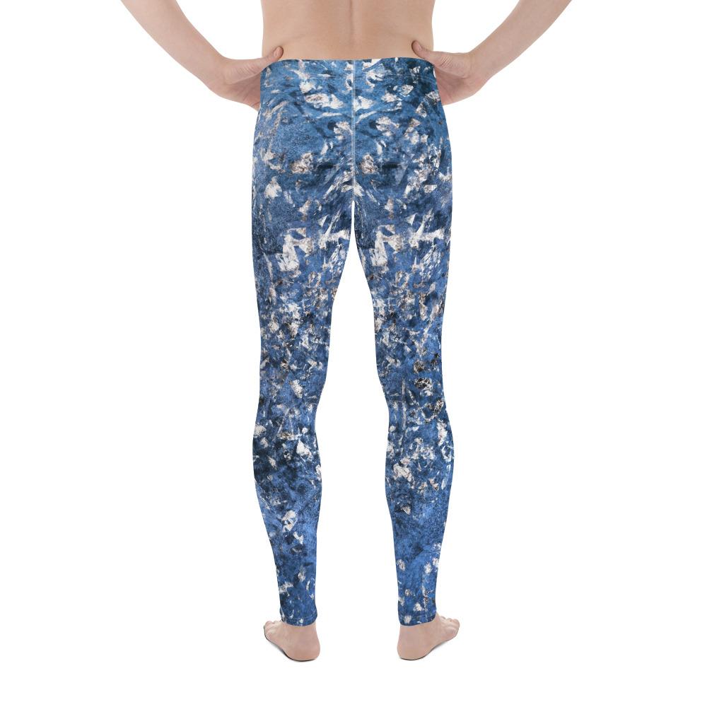 Men's Blue Silver Grunge Leggings