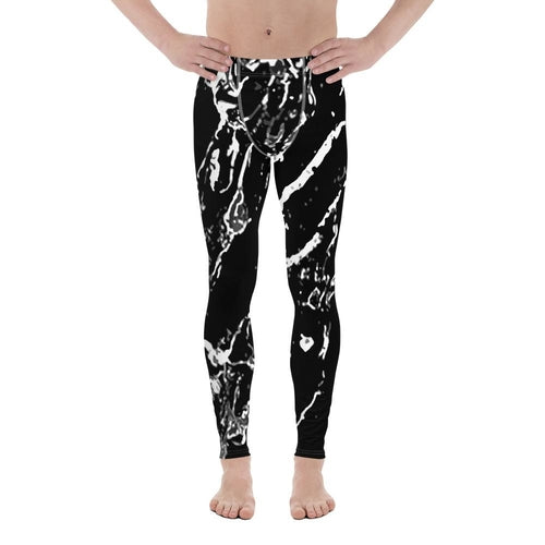 Men's Black Marble Leggings