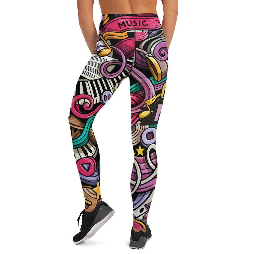 High Waist Music Colorful Yoga Leggings