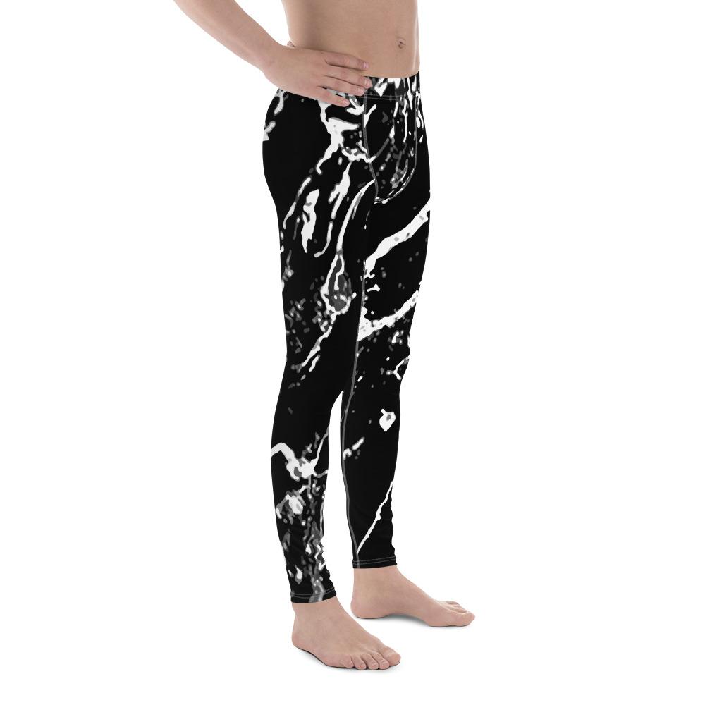 Men's Black Marble Leggings