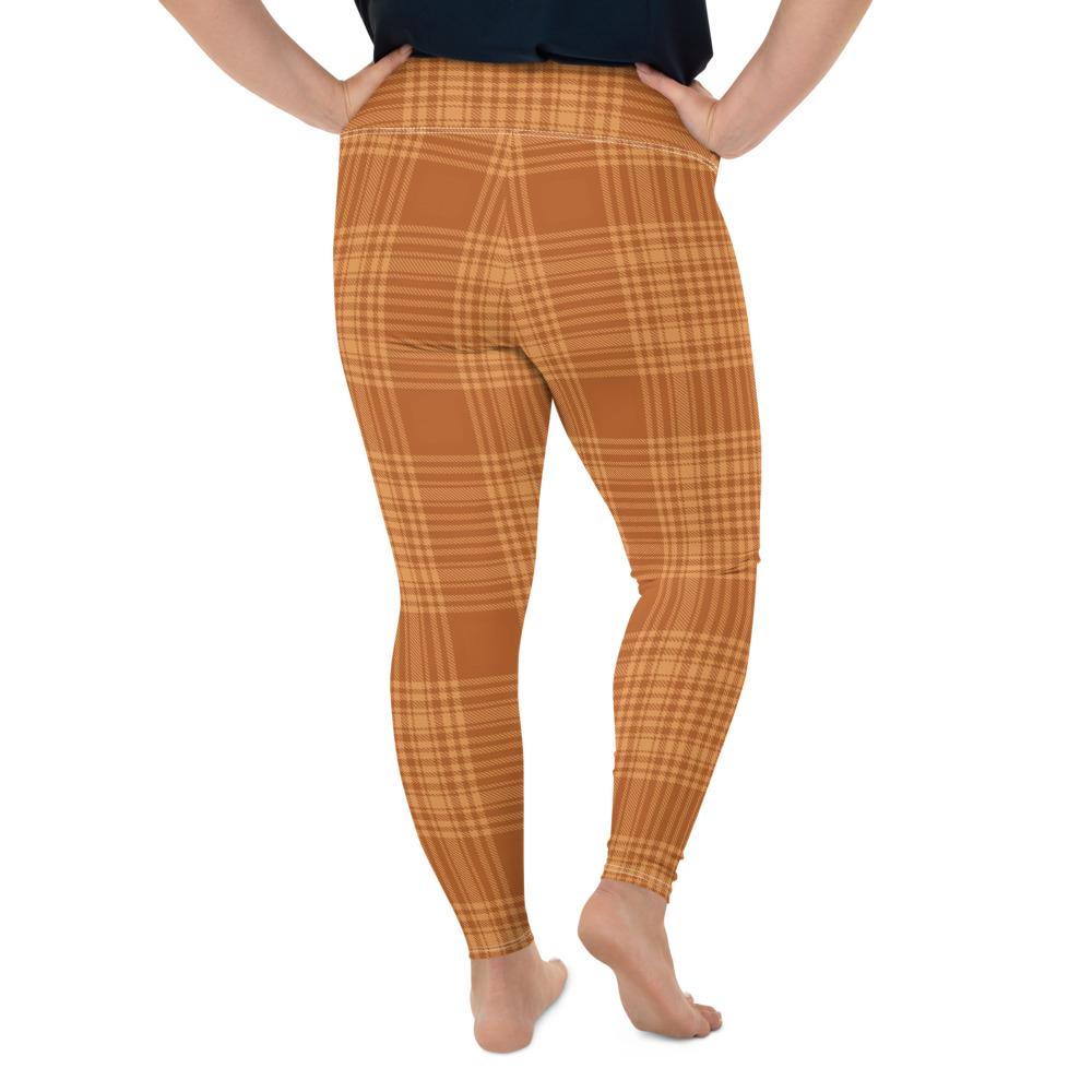 Orange Plaid Plus Size Leggings